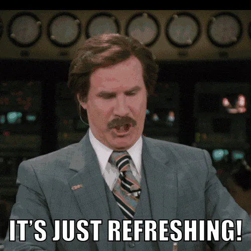 Animated reaction: Refreshing Will Ferrell