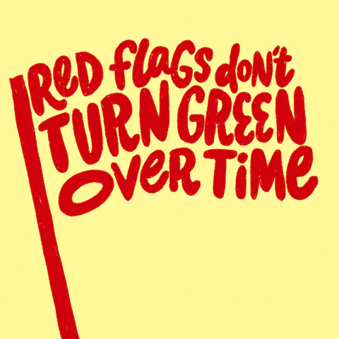 Animated reaction: Red Flag Love