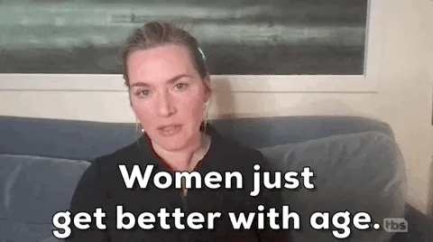 Animated reaction: Aging Kate Winslet