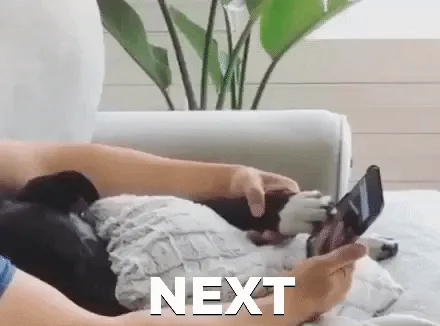 Animated reaction: Swiping No Thank You