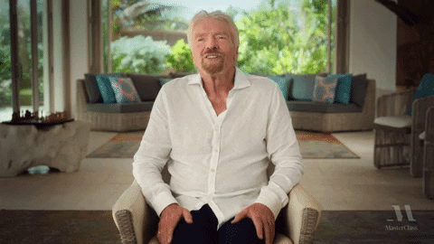 Stand+Out+Sir+Richard+Branson+GIF+by+MasterClass.gif A white haired man sits in a chair by a garden window and says 'You just gotta differentiate yourself.'