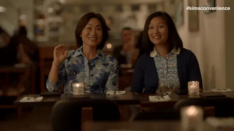 double+date+wave+GIF+by+Kim's+Convenience.gif Animated reaction: Double date wave