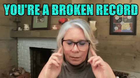 Animated reaction: Business Owner Broken Record