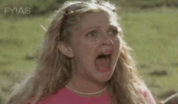 Animated reaction: Shocked Drew Barrymore