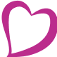 Pink heart-shaped outline on a transparent background.