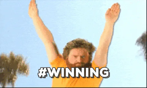 Animated reaction: Winning