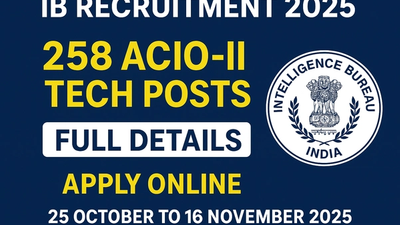 IB Recruitment 2025: Apply for 258 ACIO-II/Tech Posts – Full Details