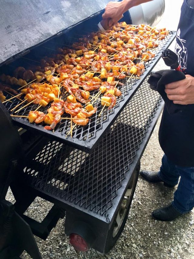 Smoked mini sweet peppers wrapped in bacon