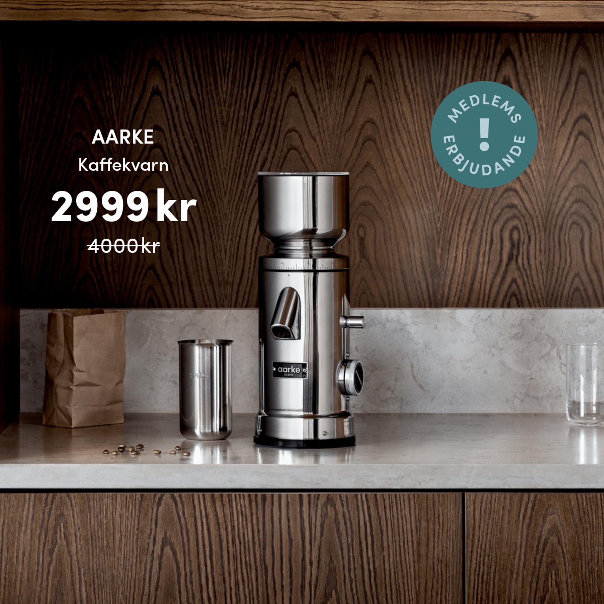 Medlemserbjudande - Aarke kaffekvarn för 2999 kr