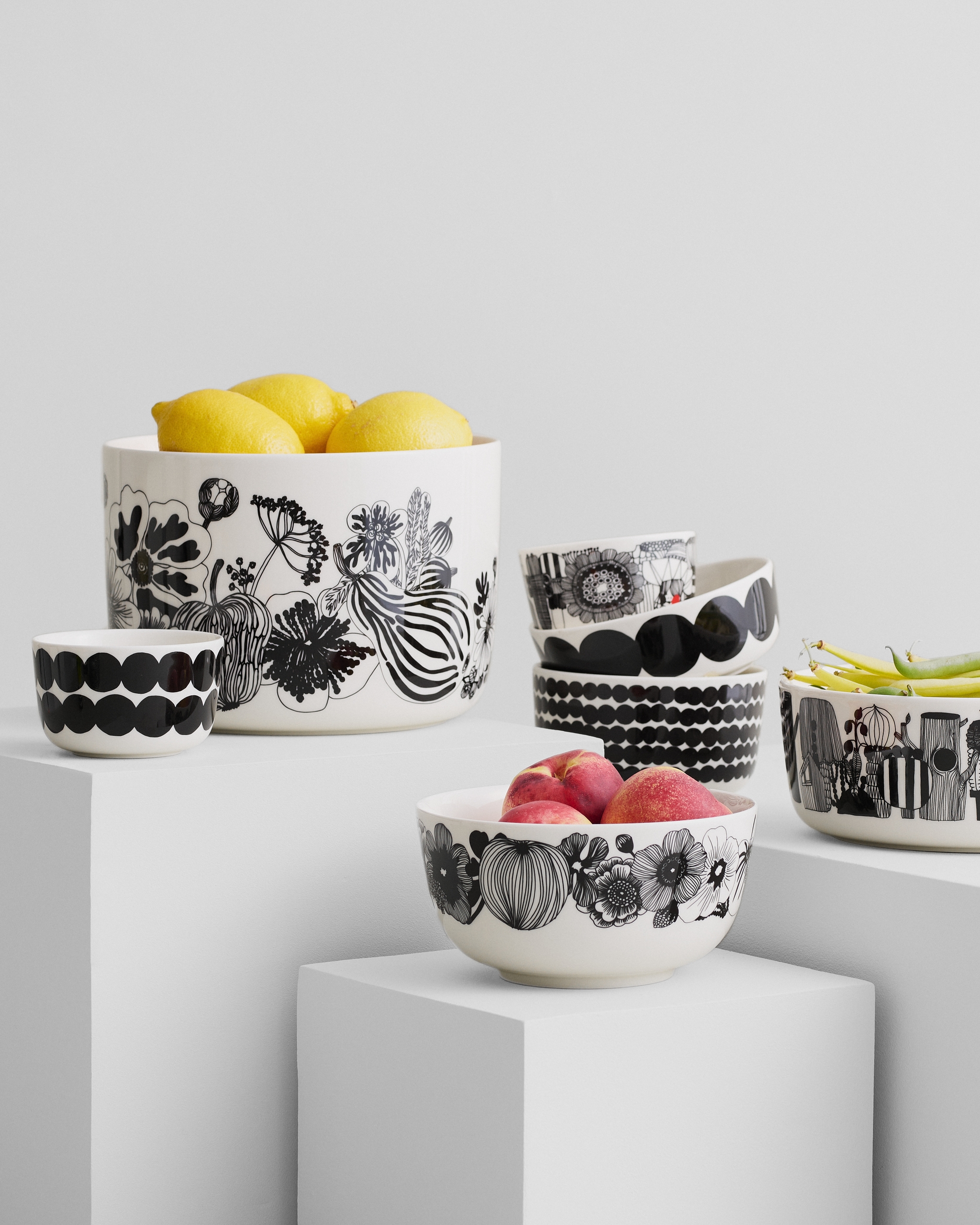 Marimekko servett i blått och beige
