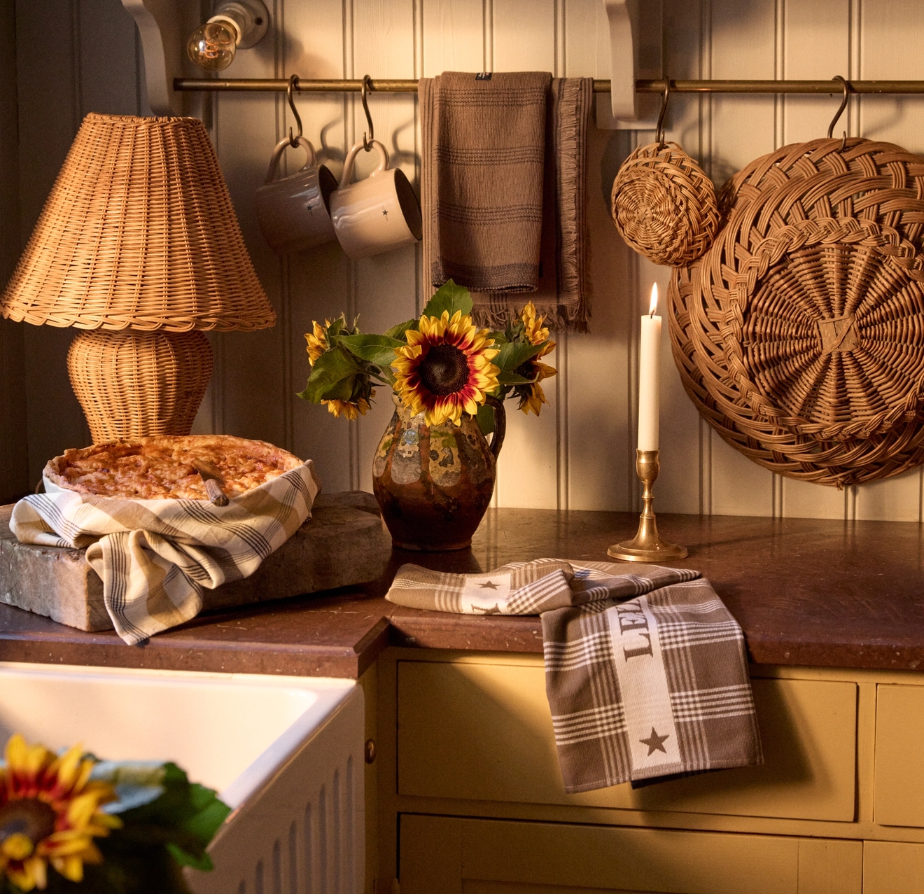 Lexington kökshandduk i rutigt i gult kök