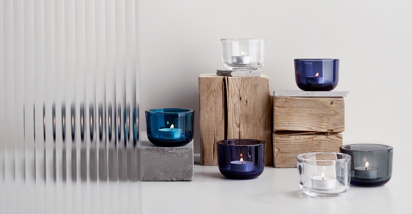 Ljuslyktor Valkea från Iittala i flera färger.