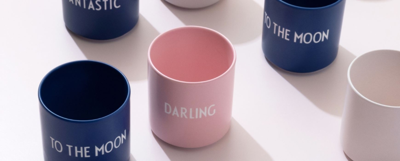 Design Letters kopper i blå og lyserosa