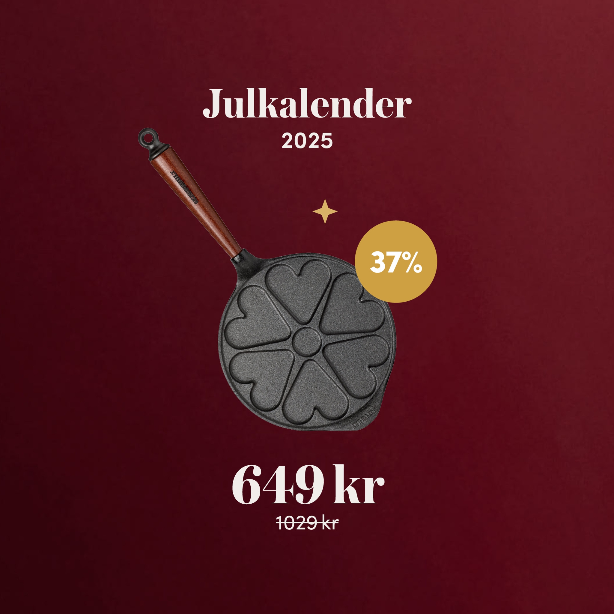 Julkalender Skeppshult plättlagg hjärta 22 cm för 649 kr