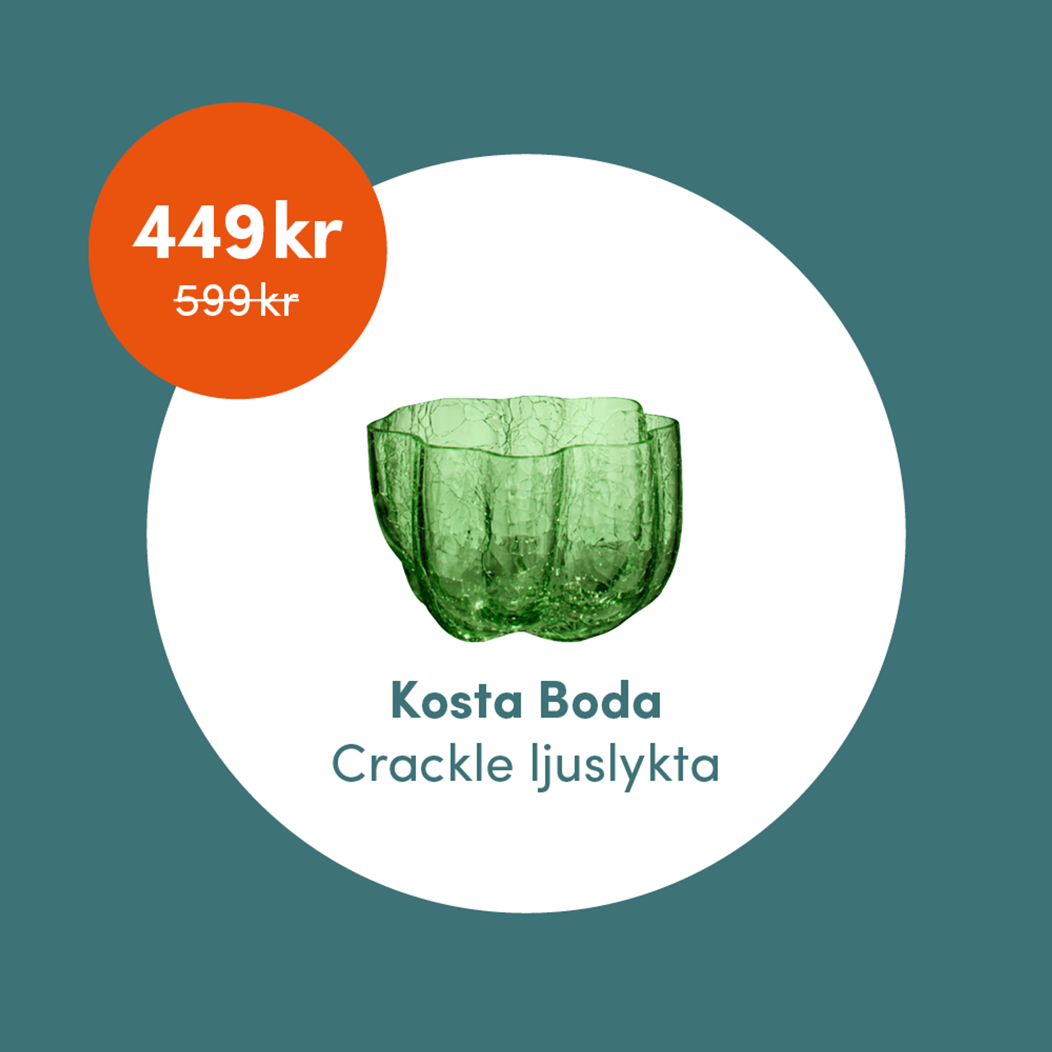 Medlemsklipp! Kosta Boda ljuslykta 449 kr