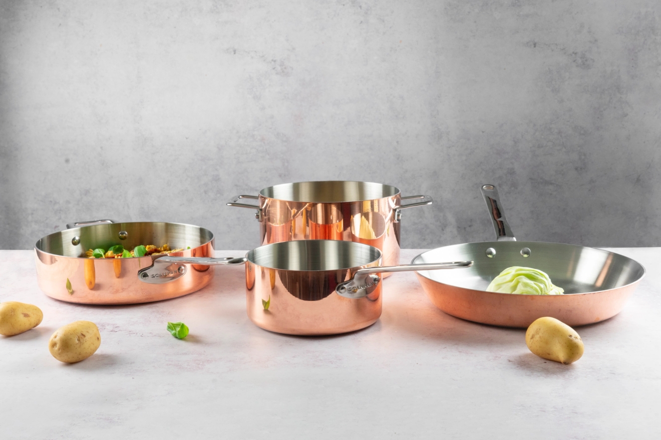 Scanpan maitre D kupariset kattilat ja paistinpannut
