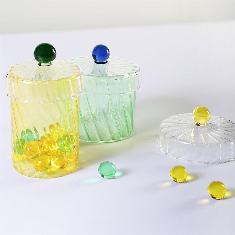 &klevering Spiral boks grønn og gul