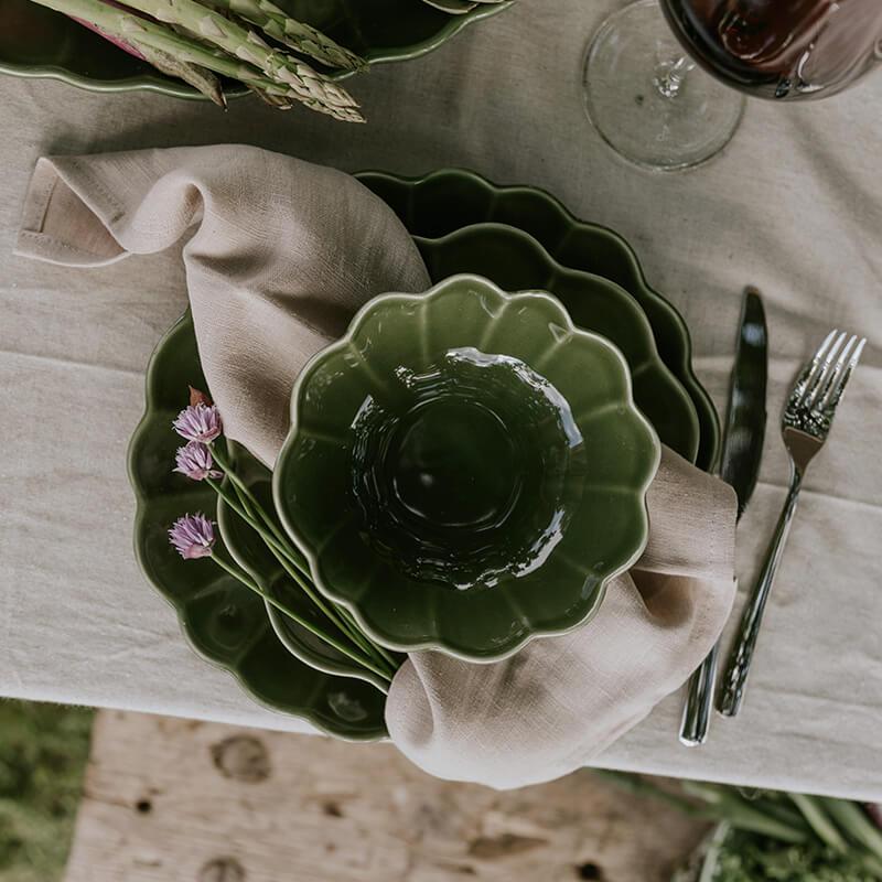 Nyhet: Lotus i grønt, sensommerborddekking