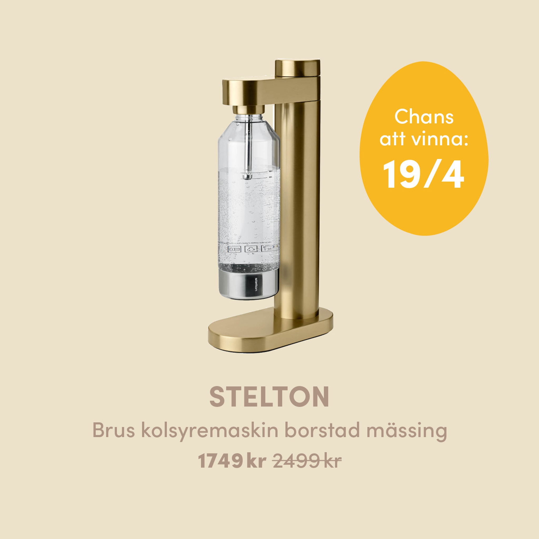 Stelton kolsyremaskinen Brus i färgen borstad mässing
