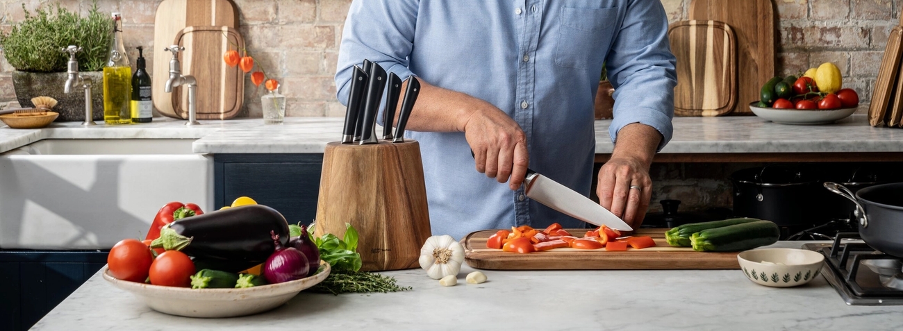Jamie oliver keittiövälineet ja keittiöveitset ruokaa laittaessa