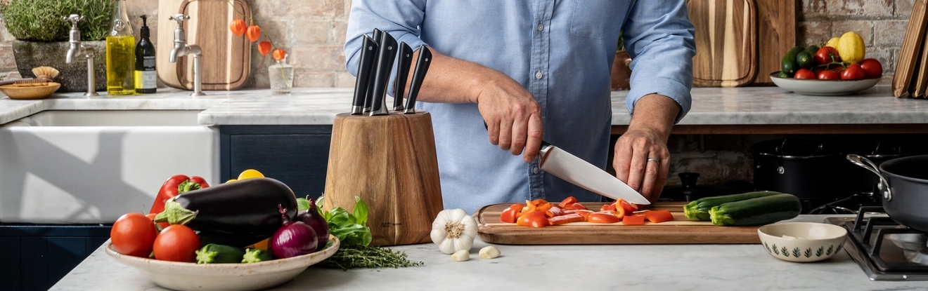 Jamie oliver keittiövälineet ja keittiöveitset ruokaa laittaessa