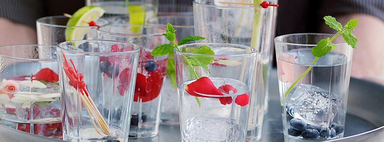 Rosendahl glas med vatten, bär och mynta