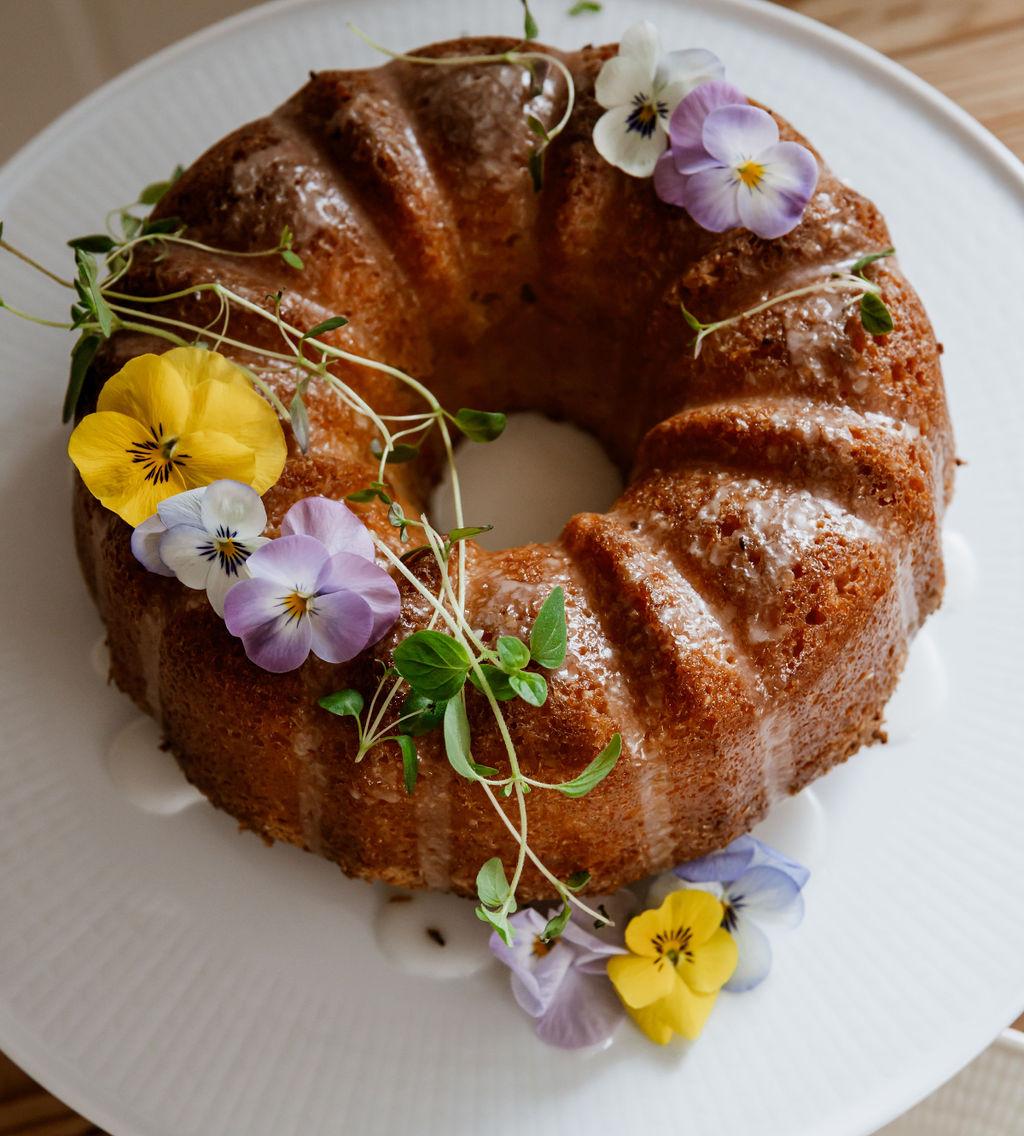 Sitronkake med brunet smør