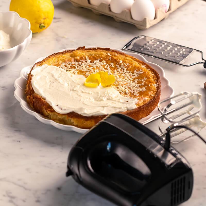 Citronkladdkaka med vit choklad