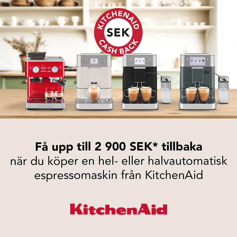 Få upp till 2900 kr tillbaka när du köper en espressomaskin från KitchenAid
