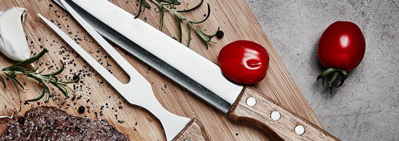 Bercato Valkosipuli, trancher paistiveitset ja puukahvat