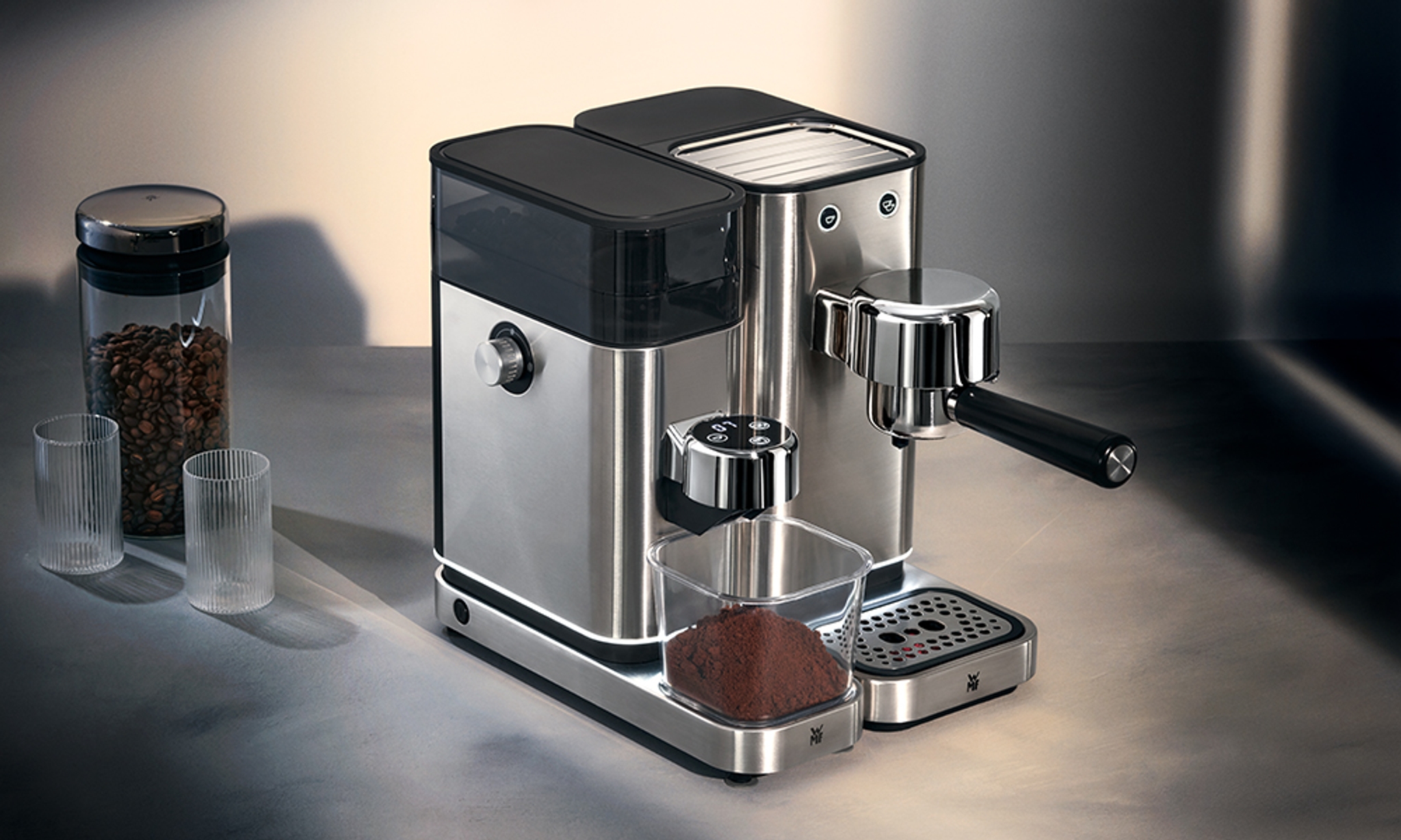 WMF kaffemaskin i rustfritt stål
