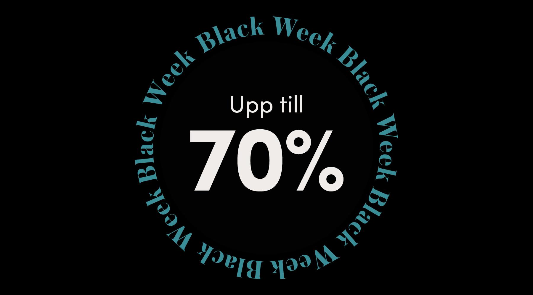 Black week erbjudanden: upp till 70% på black week