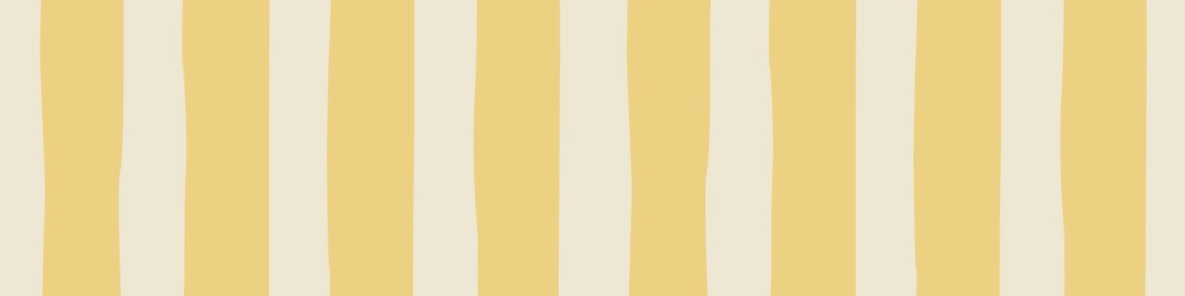 Grafisk banner med ränder i gult och vitt