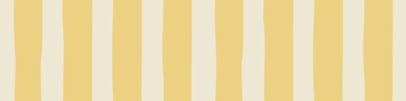 Grafisk banner med ränder i gult och vitt