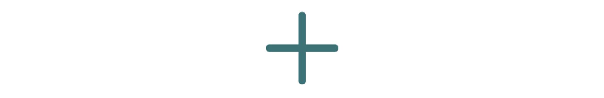 Teal plus sign icon.