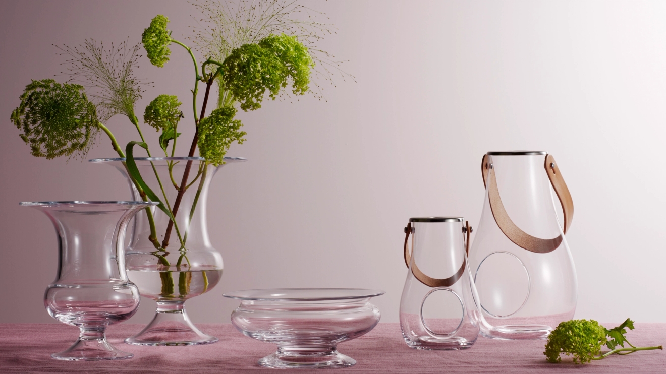 Holmegaard lyktor och vaser i glas