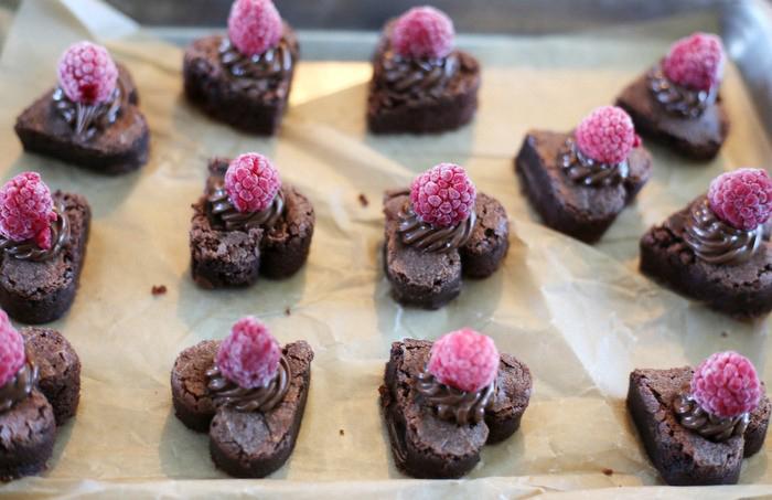 Hjerteformede brownies
