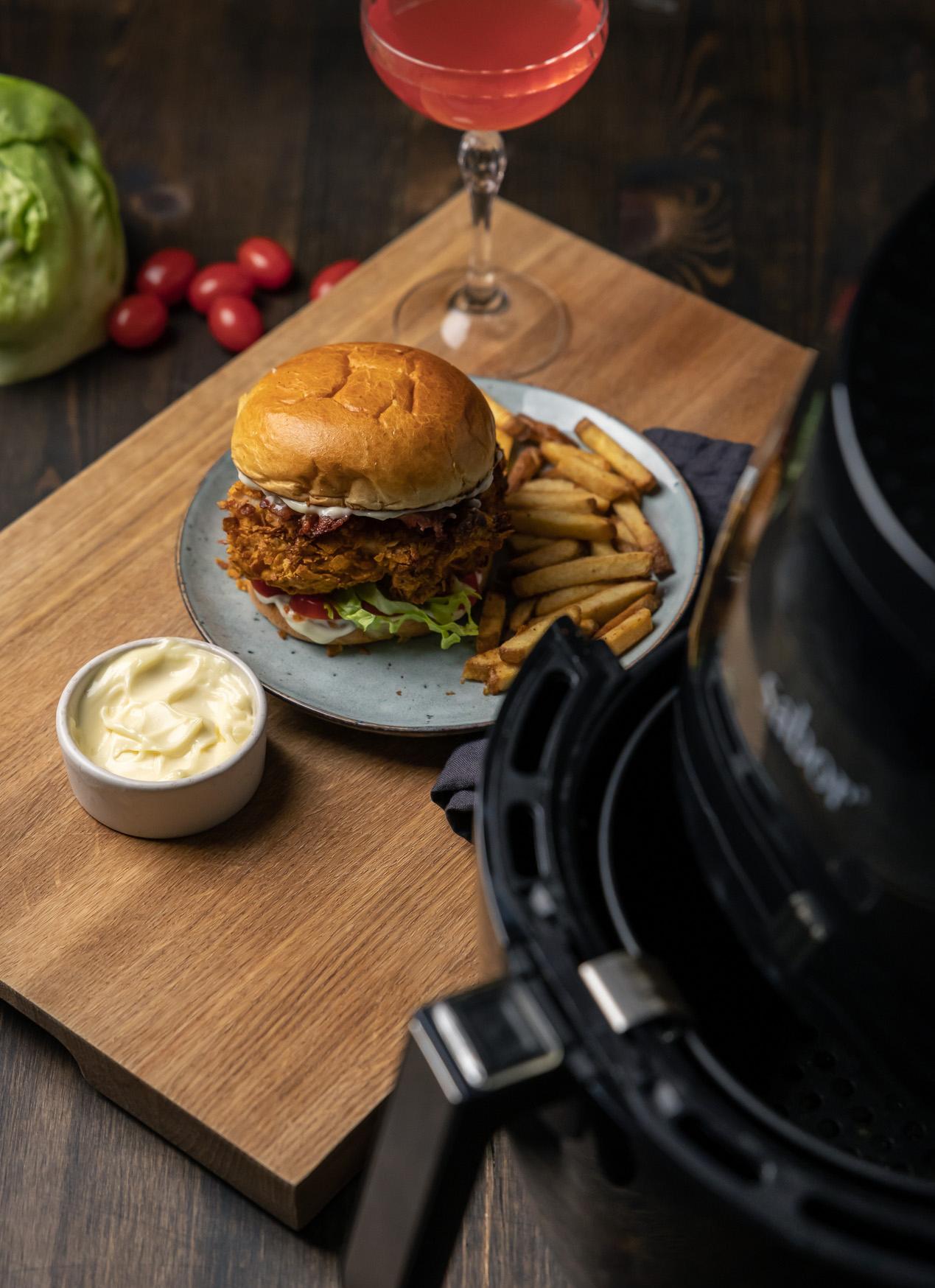 Kyllingburger i airfryer