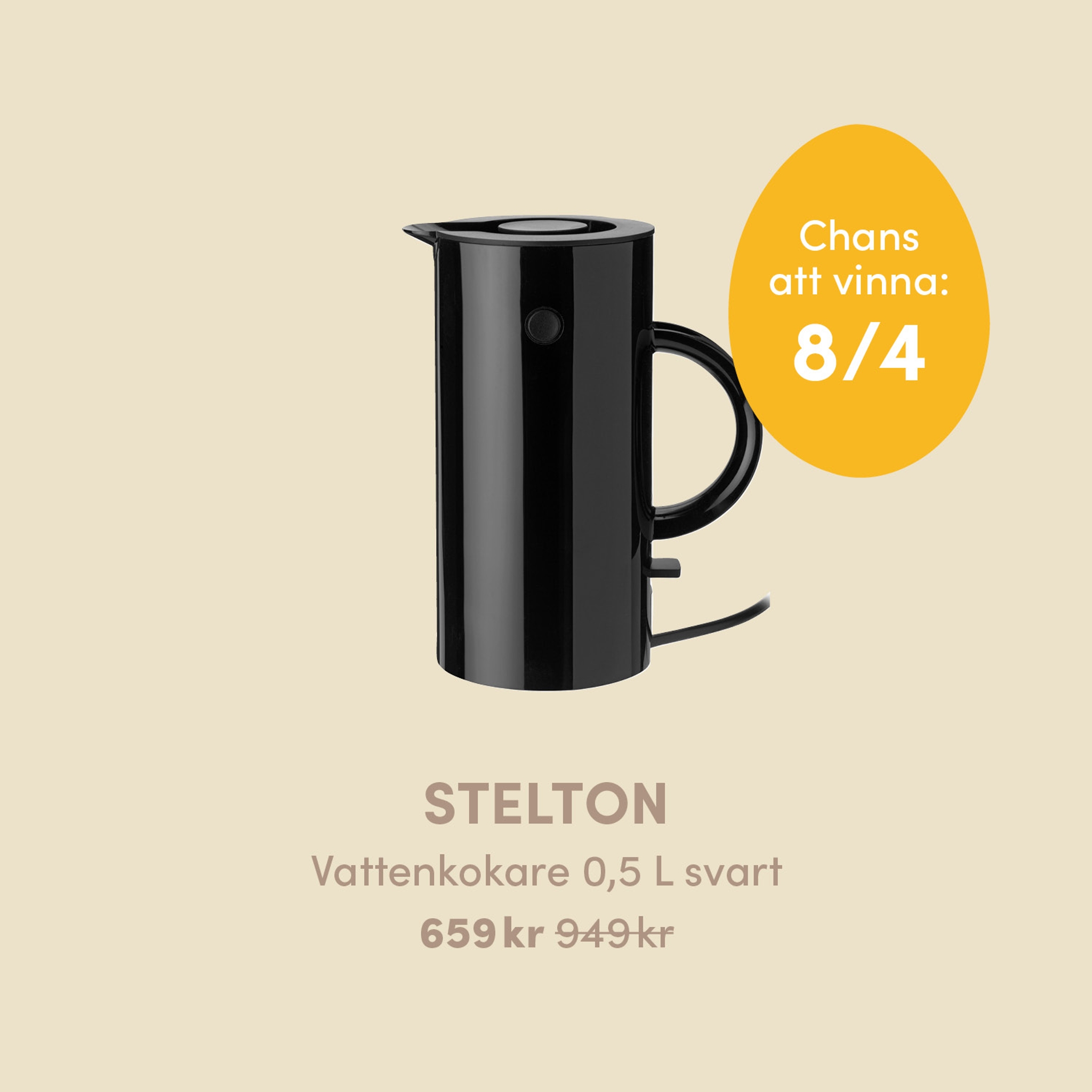 Lucka 4 - Stelton vattenkokare 0,5 L svart