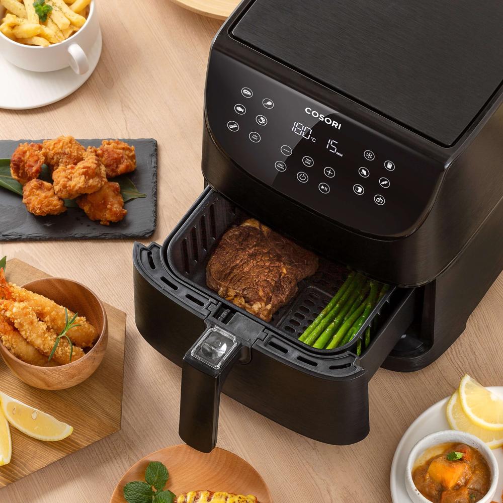 cosori airfryer kiertoilmakypsennin tapas kana parsa ruoanlaitto tarjoilu