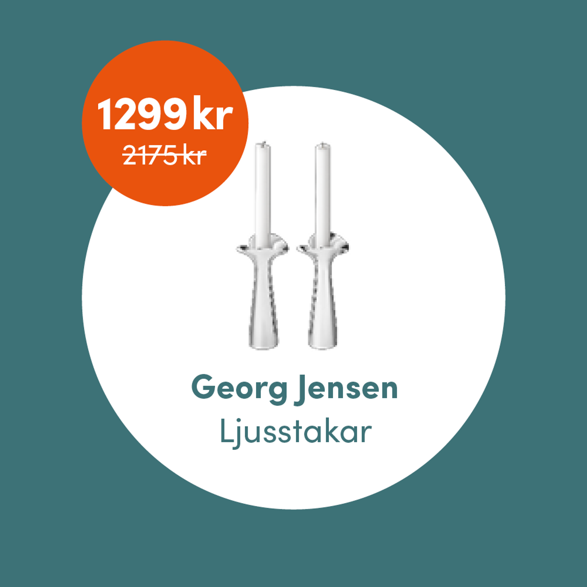 Medlemsklipp Georg Jensen ljusstake 2-pack för 1299 kr