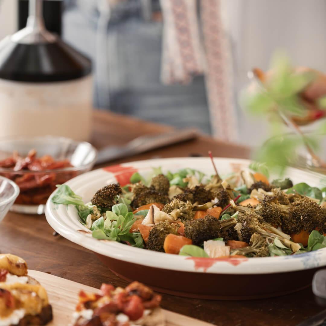 Sallad med rostade grönsaker