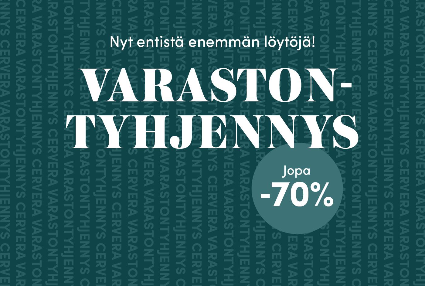 Cerveran varastontyhjennys tarjoaa nyt entistä enemmän löytöjä jopa 70 % alennuksella.