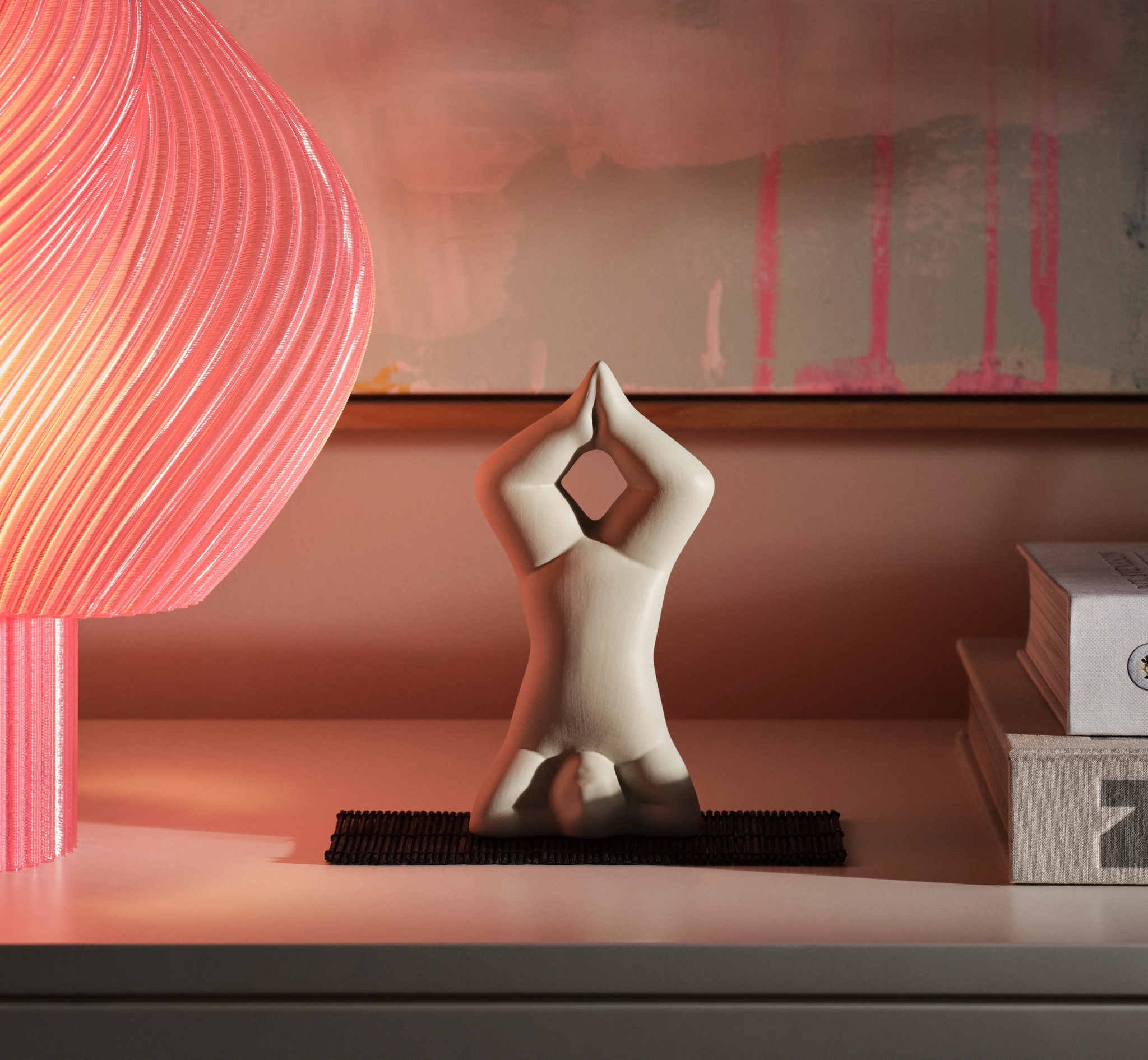 Design House Stockholm staty i vit som gör en yoga position