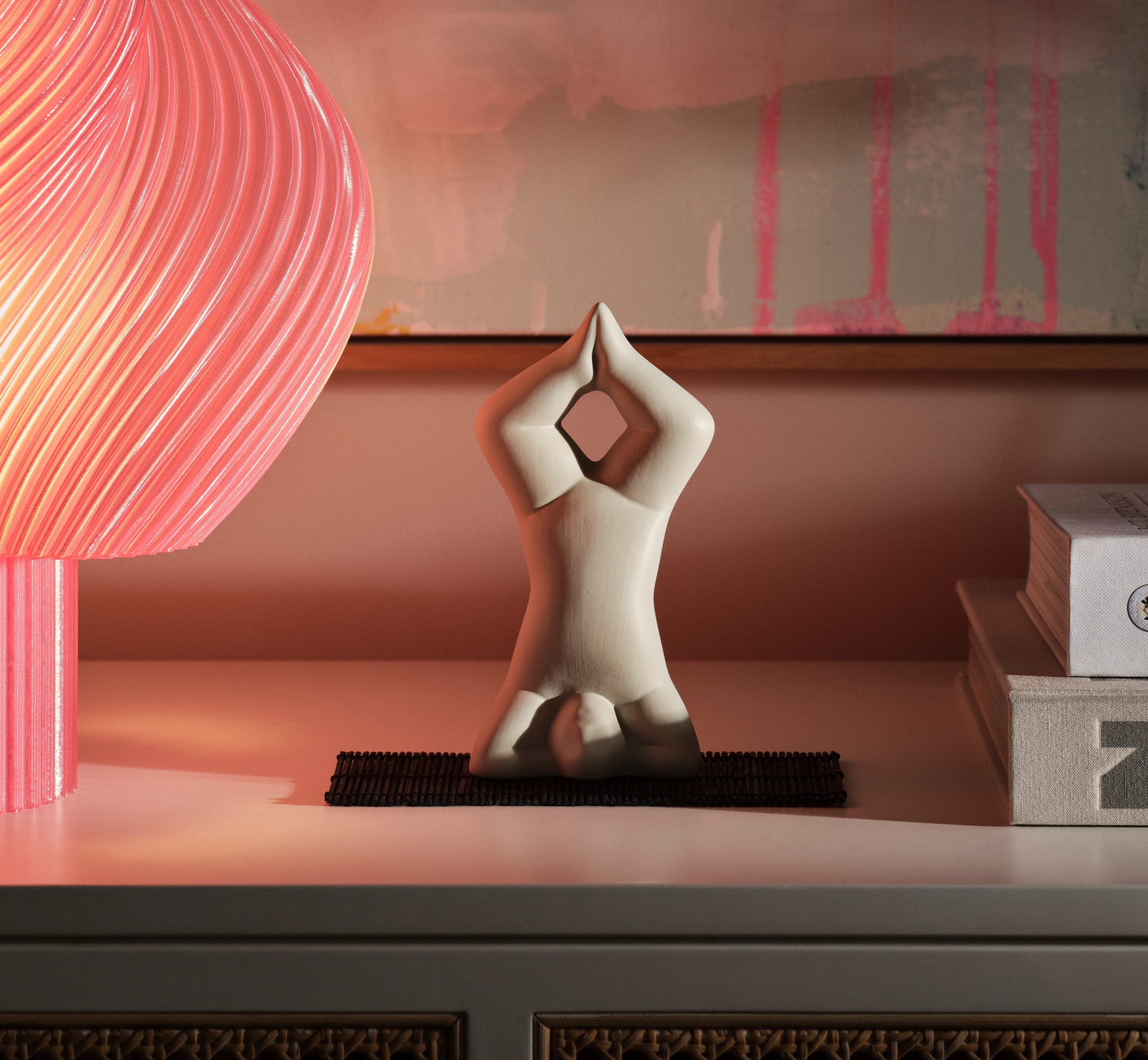 Design House Stockholm staty i vit som gör en yoga position