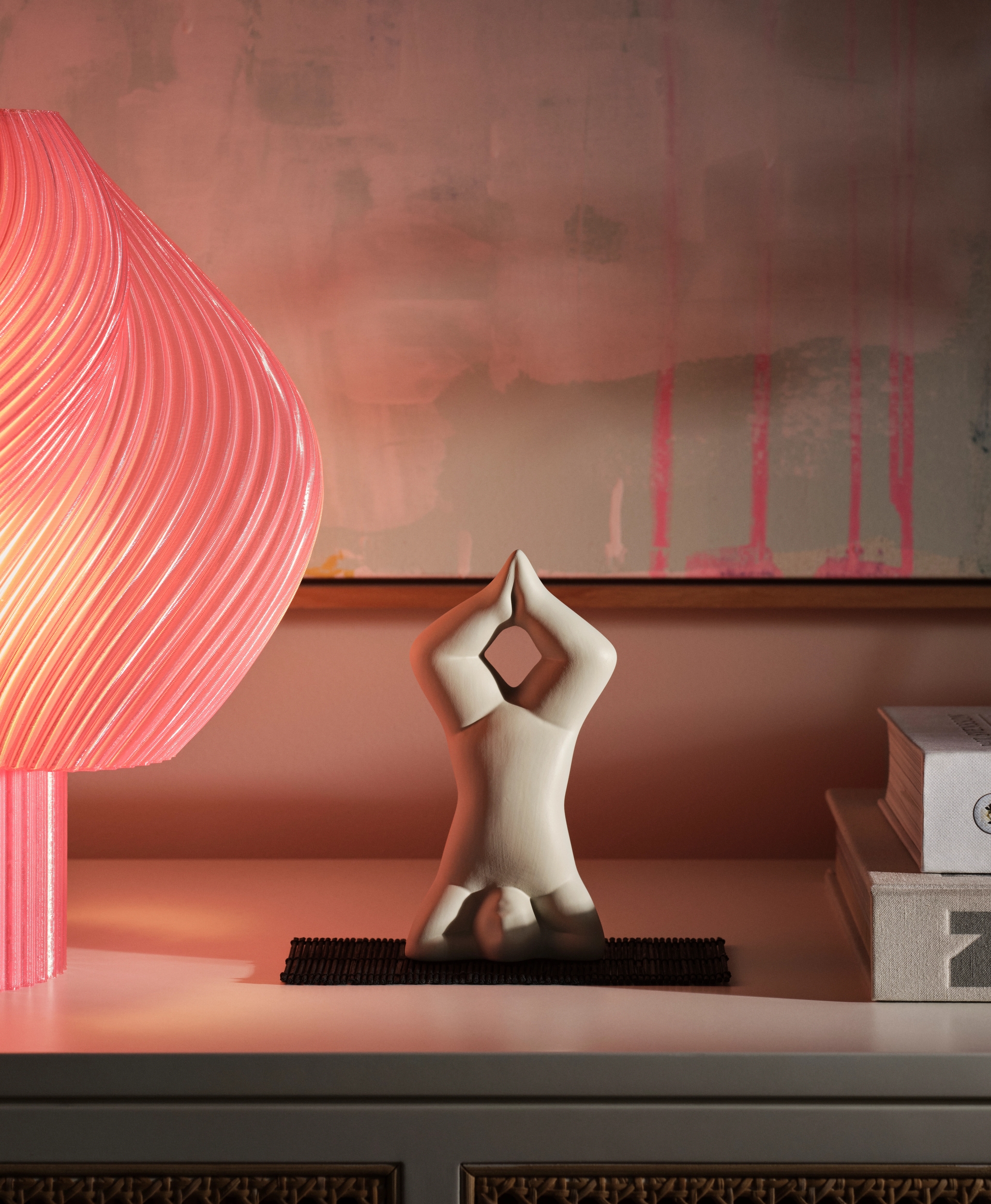 Design House Stockholm staty i vit som gör en yoga position