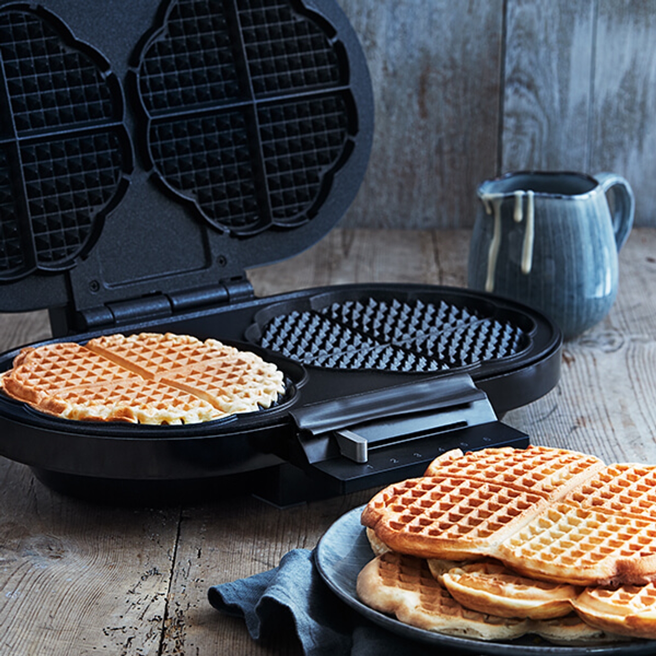 Dubbelt våffeljärn – Gör fler våfflor snabbare
