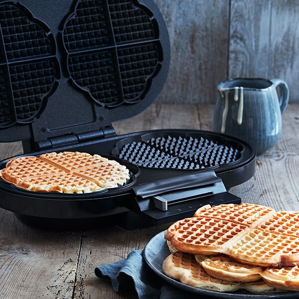 Dubbelt våffeljärn – Gör fler våfflor snabbare