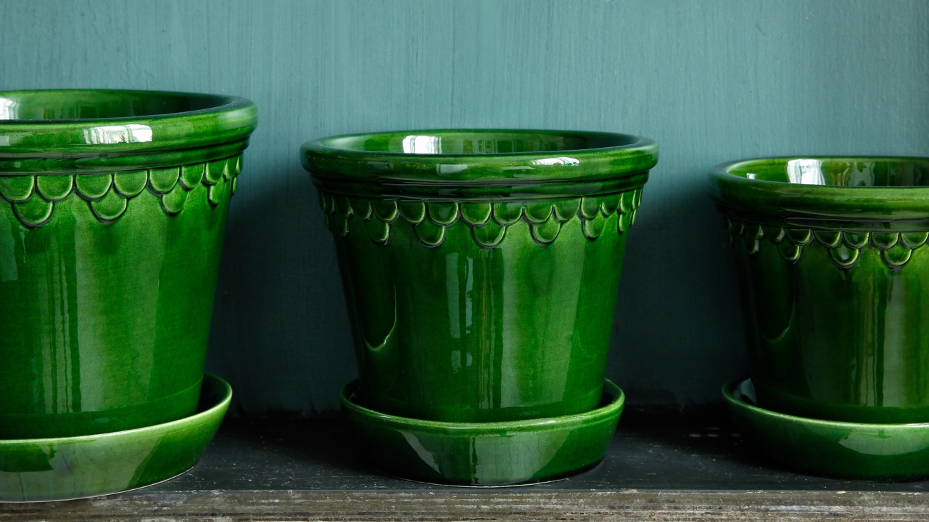 Bergs Potter København krukke med fat grønn