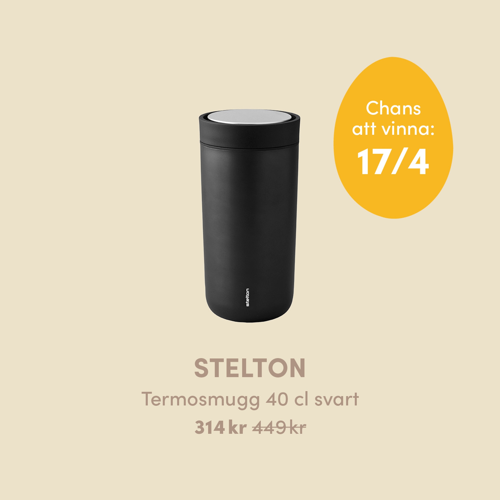 Stelton termosmugg 40 cl i färgen svart